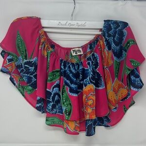 Show Me Your MuMu Pink and Blue Floral Blouse
